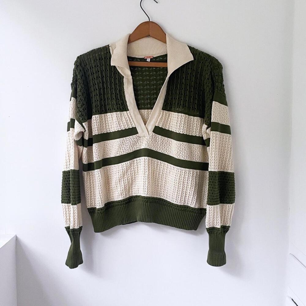 Johanna Ortiz - Olive + Cream- 100% Pima Cotton - Size S- Rise and Shine Top